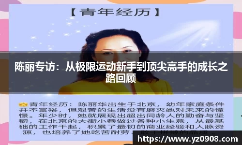 陈丽专访：从极限运动新手到顶尖高手的成长之路回顾