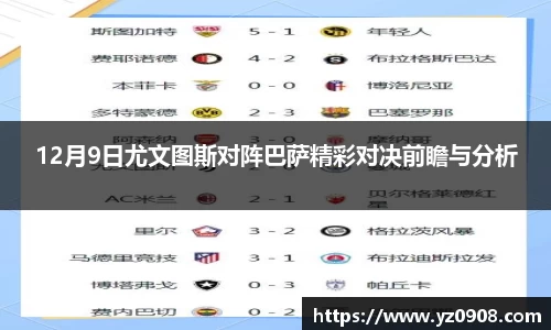 12月9日尤文图斯对阵巴萨精彩对决前瞻与分析